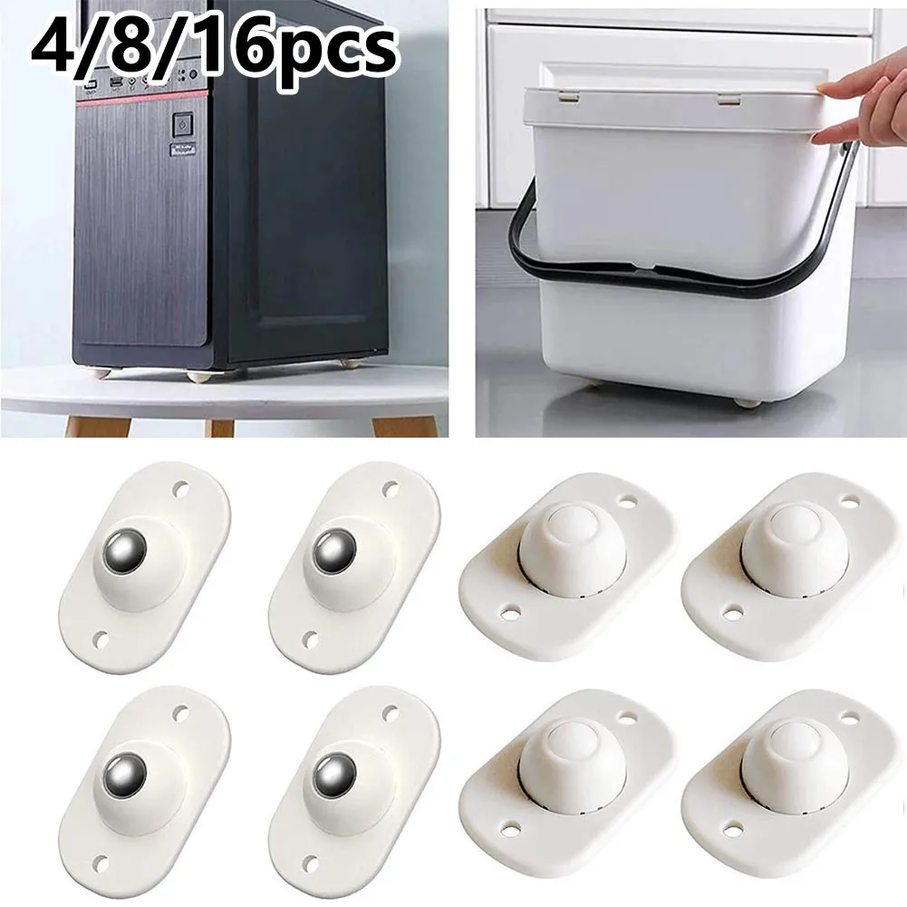 

4/8/16Pcs Universal Furniture Casters 360º Rotating Mini Swivel Casters Storage Box Roller Self Casters Pulley