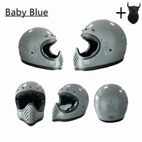 moto iii style vintage full face motorcycle helmet fiberglass shell with detachable visor retro cafe racer motobike helmets dot