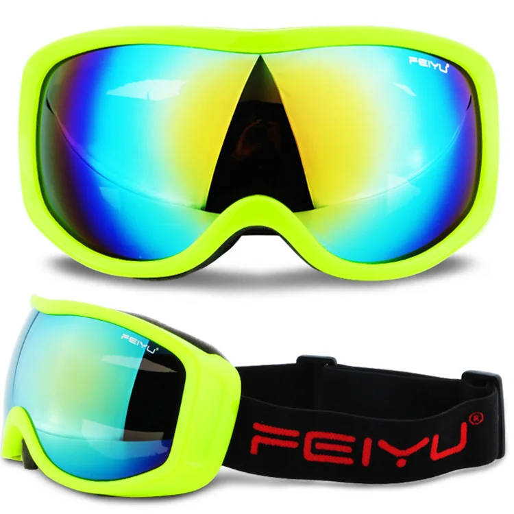 Green Frame Сноуборд для взрослых лыжные противотуманные очки UV400 лыжные защитные очки для снегохода с покрытием мотокросса внедорожные очки шлем маска для мужчин и женщин - Цвет: Green Frame
