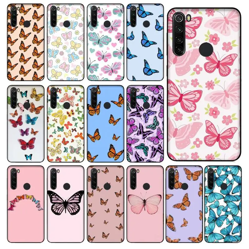 

YNDFCNB beautiful butterfly soft cover shell Phone Case for Xiaomi Redmi 5 5Plus 6 6A 4X 7 8 Note 5 5A 7 8 8Pro