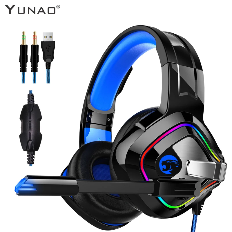 YUNAO A66 Игровые наушники с шумоподавлением для компьютера игровая гарнитура