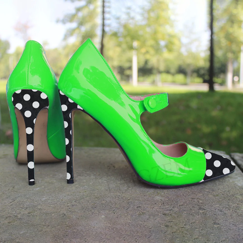 LAIGZEM/модные женские туфли лодочки на каблуке шпильке Лакированные Mary Jane для