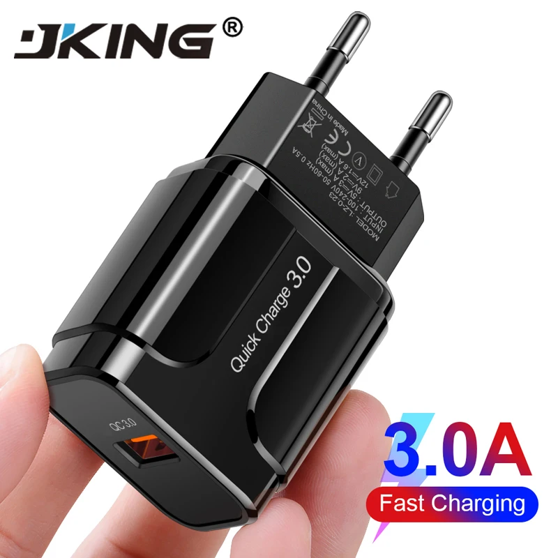 JKING USB зарядное устройство Быстрая зарядка 3 0 настенный адаптер для iphone 6 7 XR samsung S10