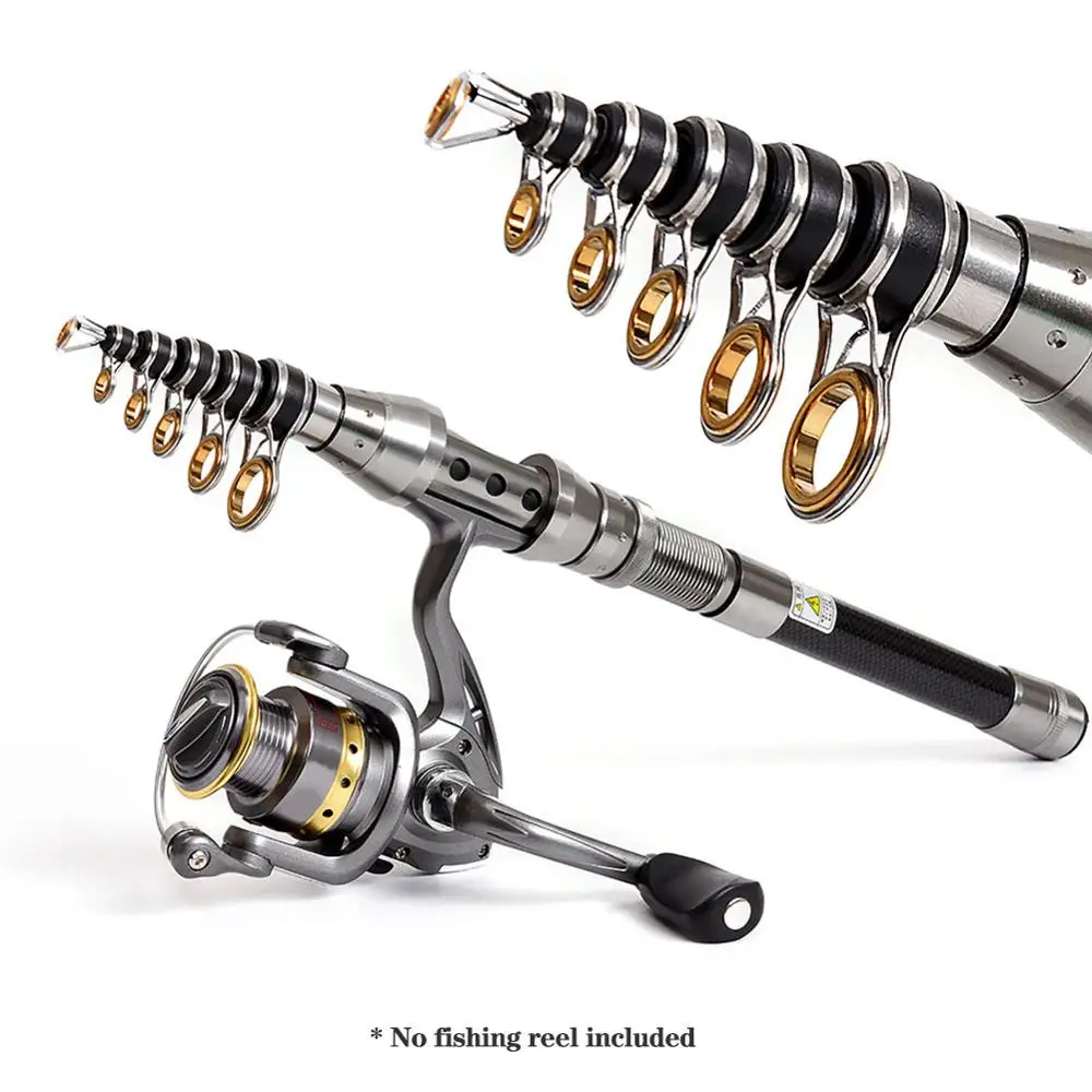 Telescopic Fishing Rod Portable Pole Travel Sea Boat Rock 2.1m 2.4m Spinning Rods | Спорт и развлечения