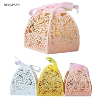 100pcs creative new rose hollow laser candy box diy wedding supplies kraft paper ornaments decoration home event party favors
