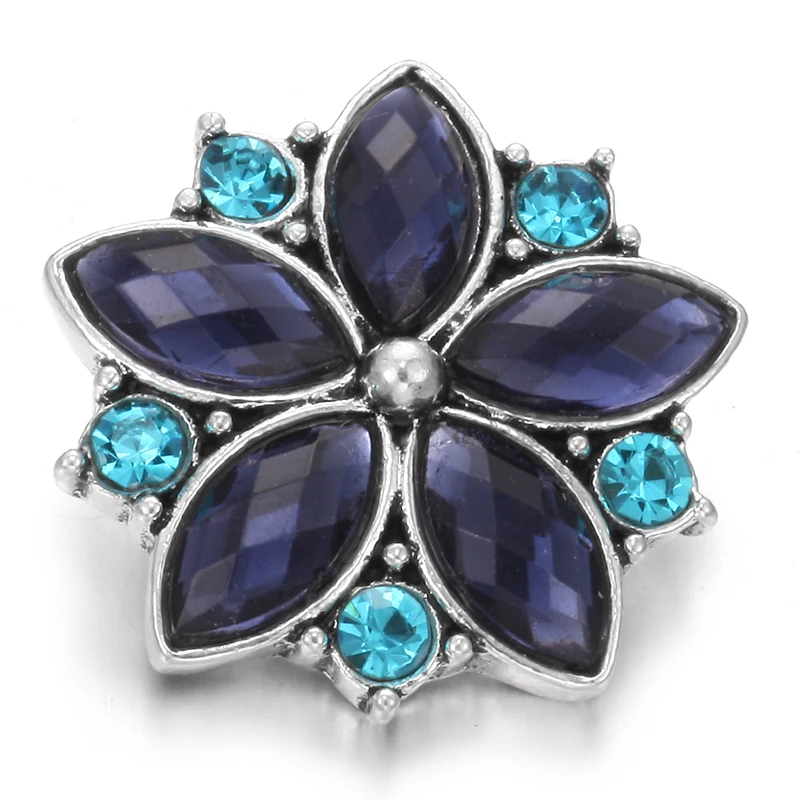 6 шт./Лот 18 мм кнопки ювелирные изделия Стразы металлические подходят DIY браслет