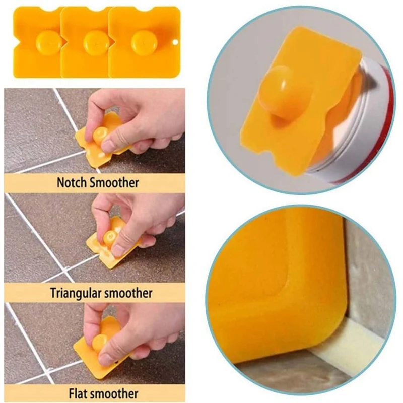 

Caulk Nozzle Applicator 20Pcs Caulking Finisher Kit Stainless Steel Sealant Caulking Nozzle Tool for Kitchen Bathroom