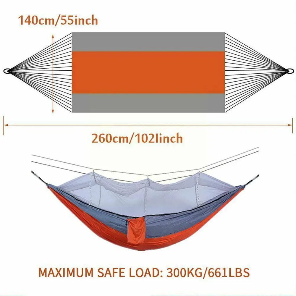 

Outdoor Mosquito Net Hammock 210T Nylon Hammock Camping Portable Ne Goods Double/single Bed Hammock With Mosquito Camping T V2C4