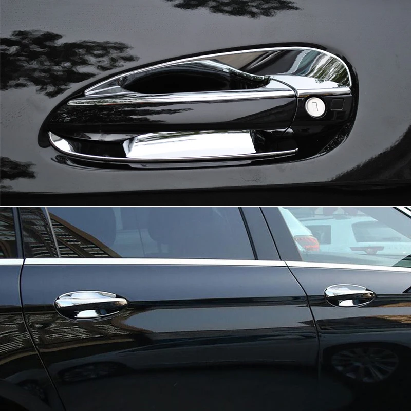 For Mercedes Benz E-Class W213 C-Class W205 GLC X253 2016-19 ABS Carbon Outer Door Handle Bowl Protection Cover Car Accessories |