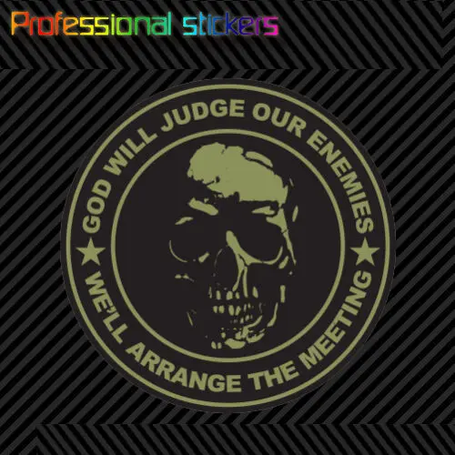 

Creative Green God Will Judge Our Enemies We'll Arrange The Meeting Sticker Decal for Car, Laptops, Motorcycles, Office Supplies