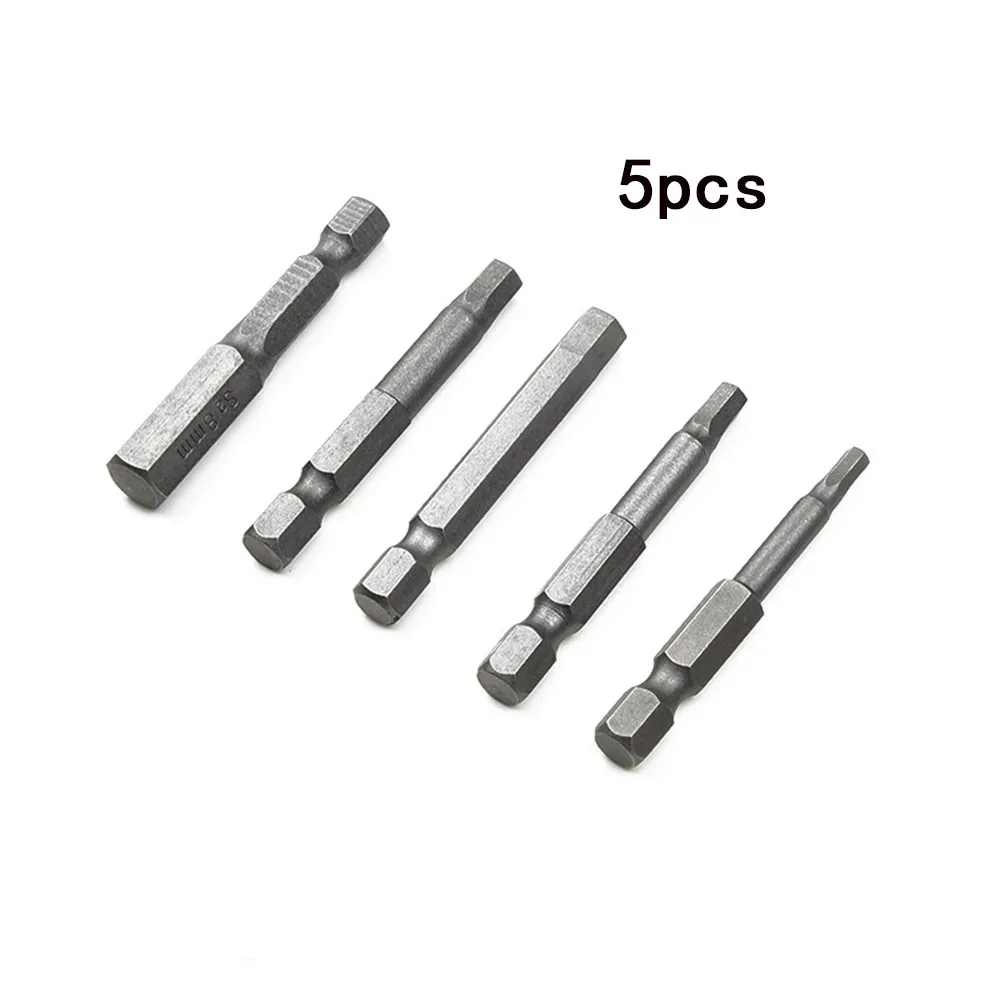 

5Pcs Magnetic Hexagon Screwdriver Bit S2 Steel 1/4 Inch Hex Shank Screw Drivers Set 50mm Length H1.5-H8 Fast Shipping