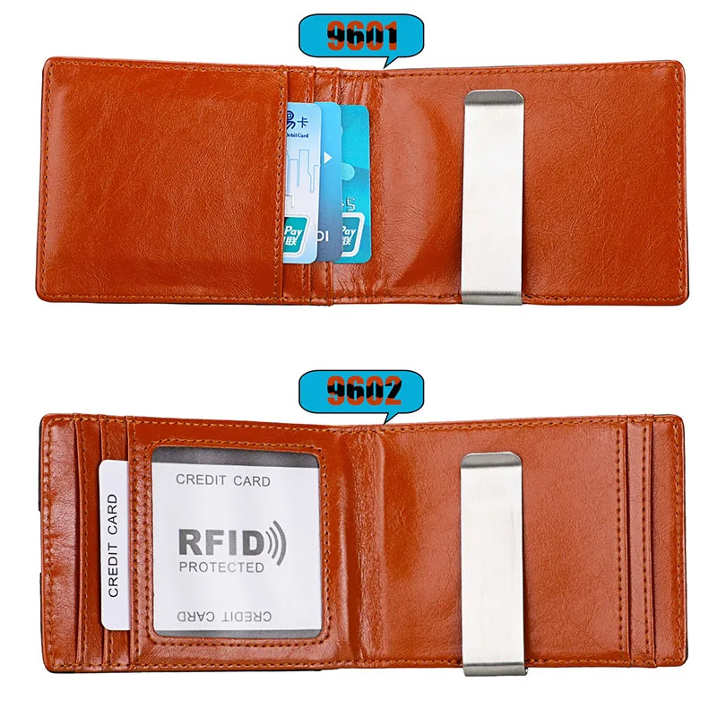 Зажим для денег роскошный из натуральной кожи тонкий короткий RFID милый тонкий передний карман мужской кошелек для кредитных карт кошелек для мужчин и женщин