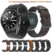20 22mm leather strap for samsung galaxy watch 3 41mm 45mm active2 gear s3 strap bracelet for huawei watch 3gt 2 pro watchband