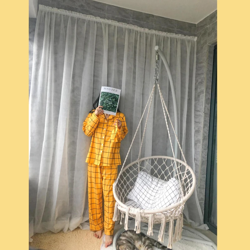 2019 зимняя Хлопковая женская пижама с маской для глаз длинные рукава брюки 2