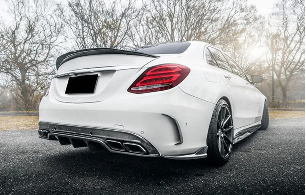 W205 AMG &amp C63 F Стиль автомобиля Стайлинг реальные углеродного сзади балетки сбоку