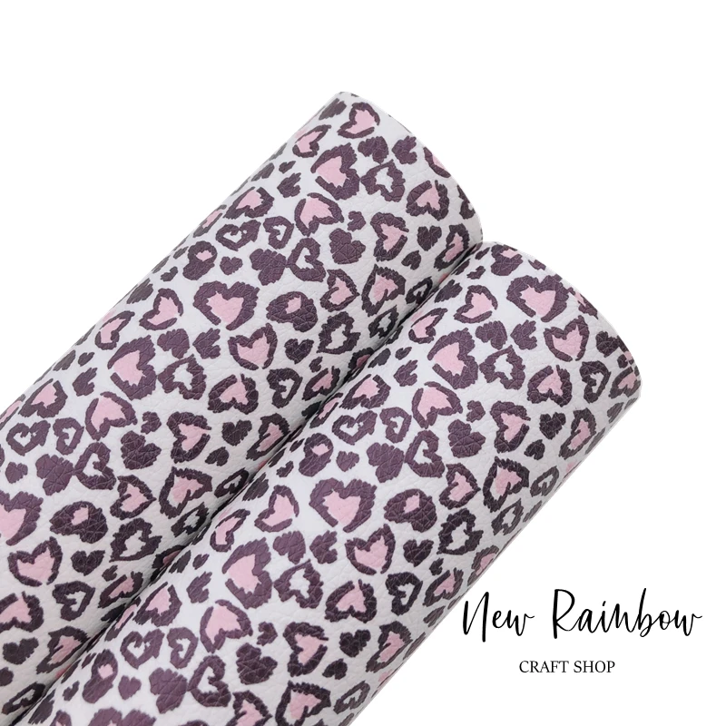 Новый Радужный 30x22 см Розовый Блестящий Дикая любовь Леопард искусственная кожа
