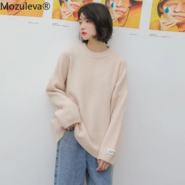 Пуловер женский оверсайз с круглым вырезом 5 цветов Осень-зима 2020 | Женская одежда
