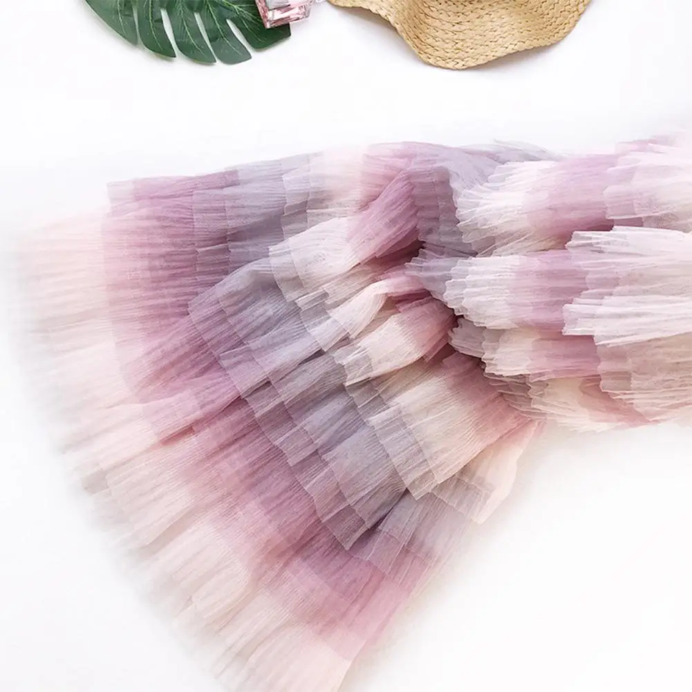 Yiwa Для женщин юбка мода градиент контрастного Цвет газовое Радужная