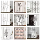 Геометрическая занавеска для душа с изображением персонажа, занавеска для ванной s, занавеска для ванной с крючками для купания, декор для свадебного дома