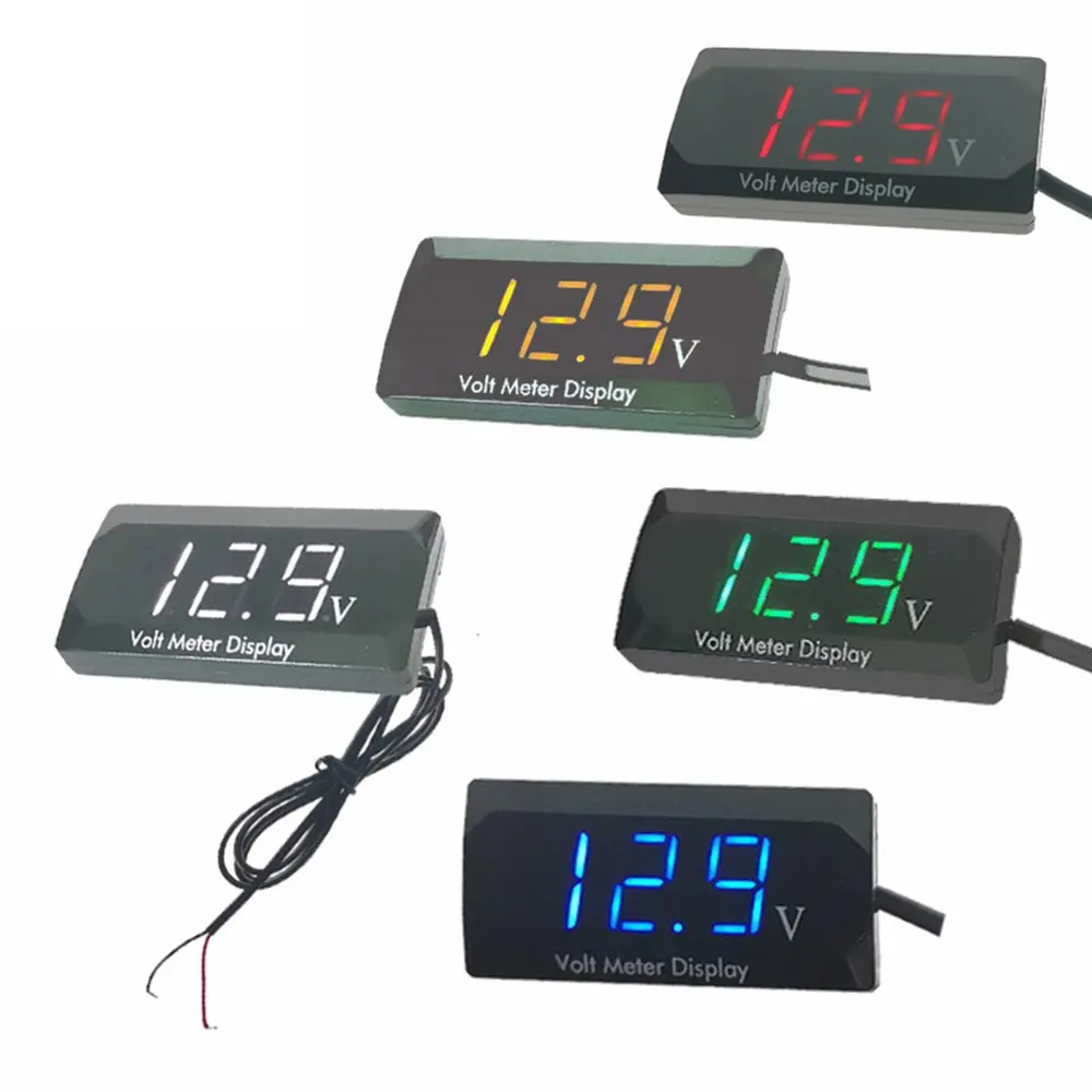 

LED Display Digital Voltmeter Panel Volt Voltage Meter Tester Reverse Connection Protection 12V For Car Motorcycle Dropshiping