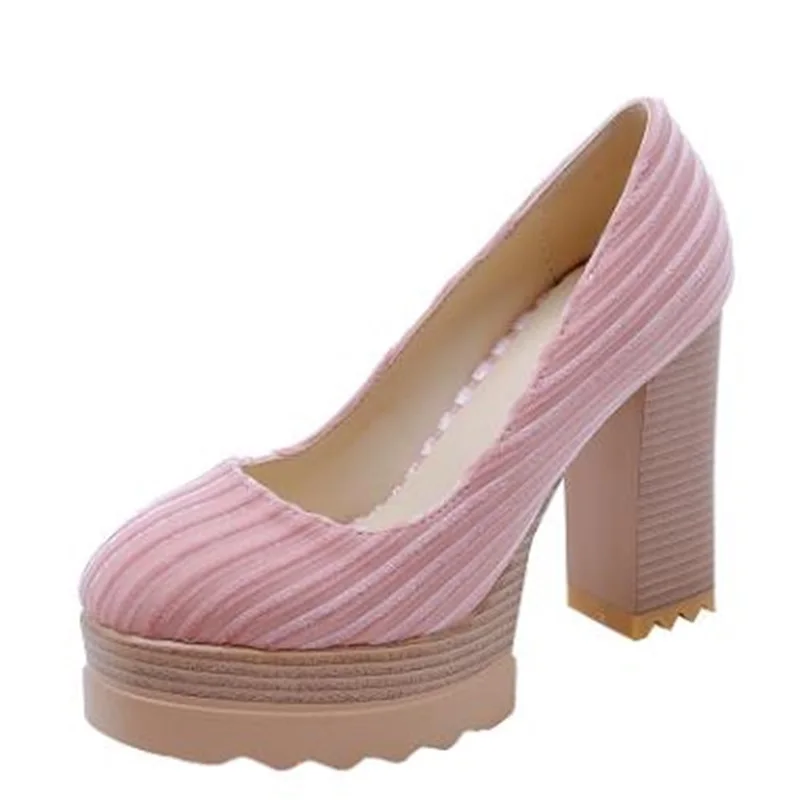 

Spring And Autumn 2022 Simple And Fashionable Women's Shoes High-Heeled Waterproof Platform All-Match Shallow Mouth Single Shoes