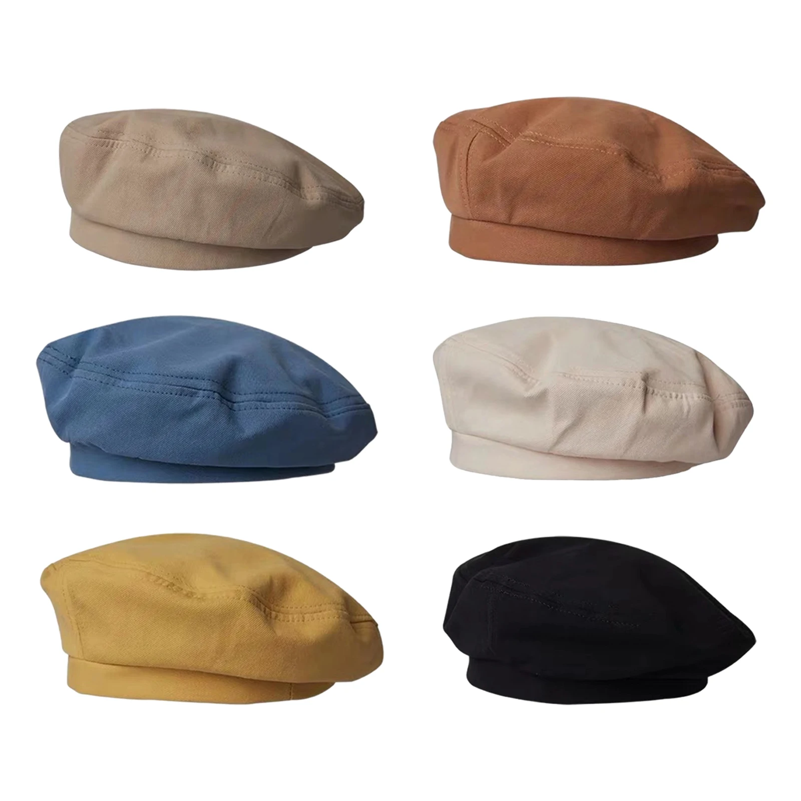 

Casual Cotton Beret Hat Plain Colour Artist Beret One Size Lightweight Ladies Mens Beret for Autumn & Winter Warm