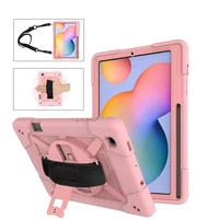 kids safe case for samsung galaxy tab s6 lite 10 4 heavy hard rubber eva stand case for sm p610 p615 tablet cover with strap