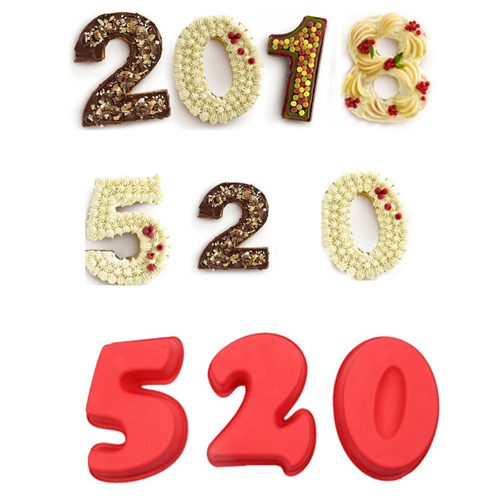 0/1/2/3/4/5/6/7/8 Large Silicone Number DIY Cake Mould Birthday Baking Mold Tool Decor Fondant Tools Wedding Accessories | Дом и сад