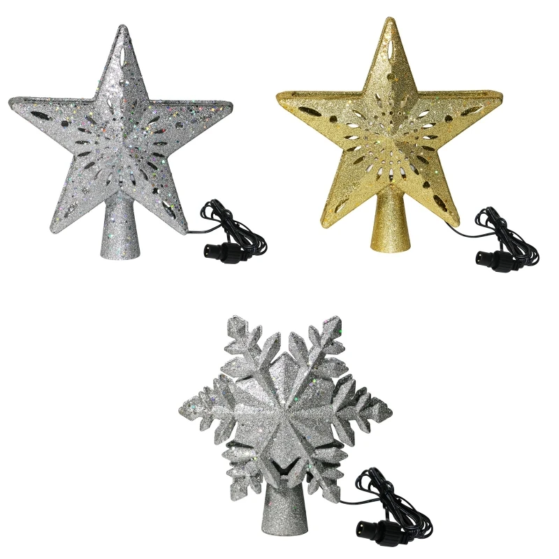 

US/EU/UK Plug Christmas Decoration Ornaments Xmas Tree Top LED Projection Lamp