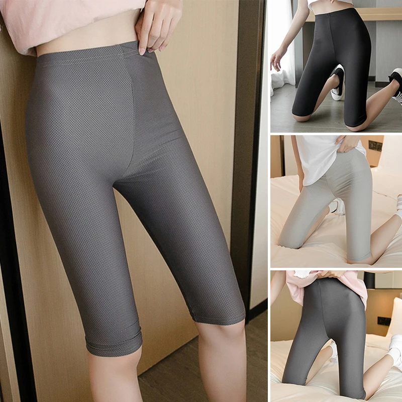 

Yoga Shorts Ladies Peach Hip Shark Skin Leggings Stretch Slim Running Tight High Waist Five-point Sports Fitness Pants Intimates