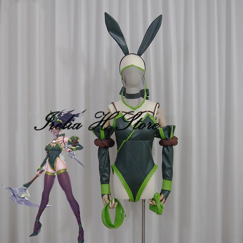 

Irelia H Store LOL фанат арт Банни девушка Akali косплей костюм сексуальные костюмы на Хэллоуин Индивидуальный размер