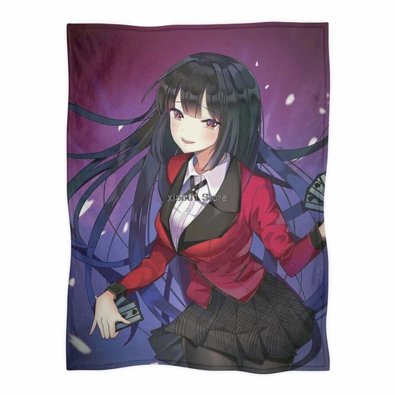 

Летнее одеяло Kakegurui, хлопковое Флисовое одеяло с принтом для путешествий/спальни, детское плюшевое одеяло на кровать/диван