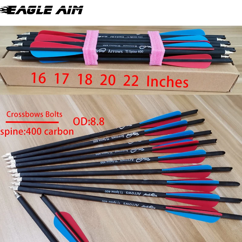 S Bolts Replaceable Steel Tip Spine 400 Carbon Arrows For Crossbows Archery Hunting
