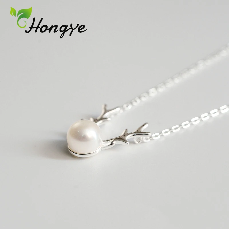 Hongye Рождество олень кулон ожерелье Элегантный чокер пресноводный жемчуг шею