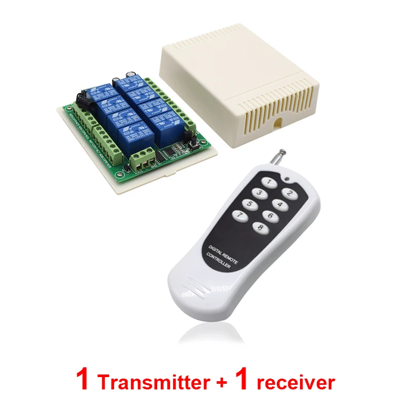 433 МГц Универсальный беспроводной пульт дистанционного управления 8CH релейный