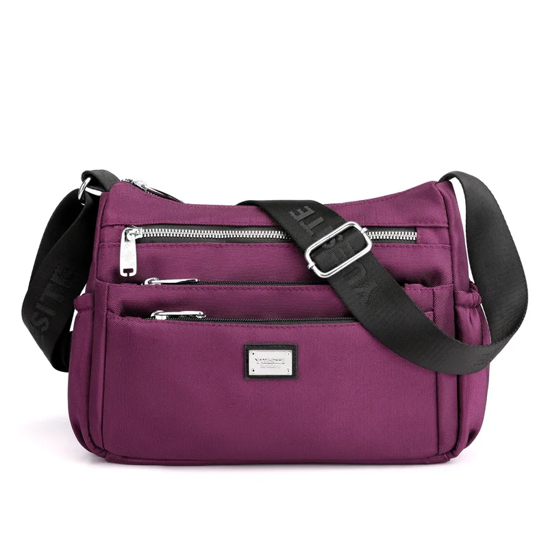 

Korean Fashion women's bag trend 2021 6 Colors Nylon Women crossbody bag Multi Layer Brand bags Wide Strap women's shoulder bag