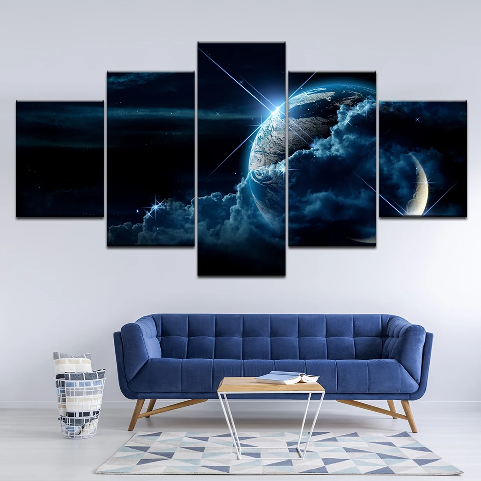 Картина на холсте природа земля пространство 5 шт. Настенная картина модульные