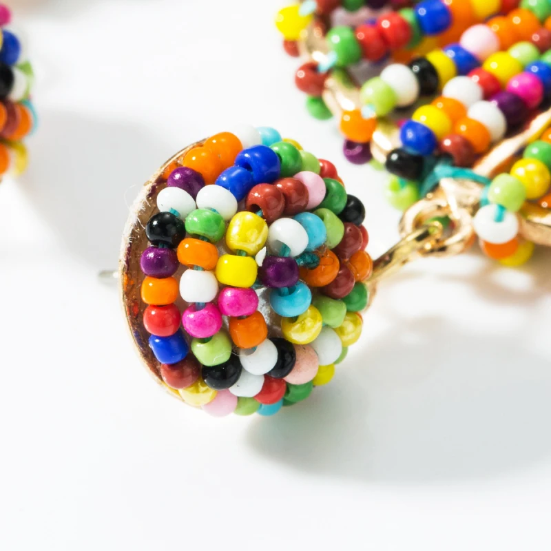 Найти меня богемные ручной работы Цвет бусины Серьги геометрический сплав