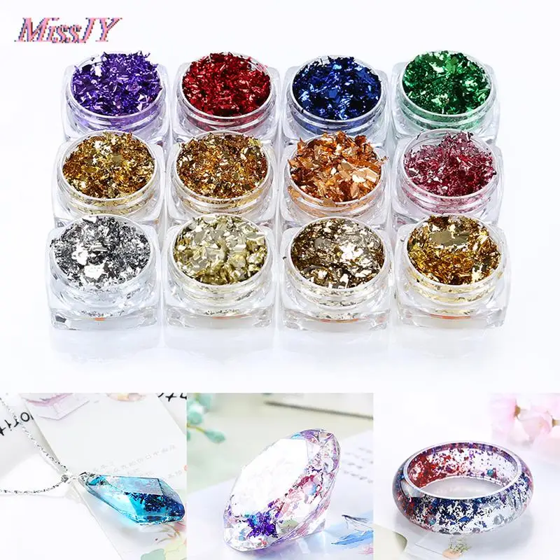 

New Irregular Aluminum Foil Paper Glitter DIY UV Resin Epoxy Mold Makeing Jewelry Filling For DIY Jewelry