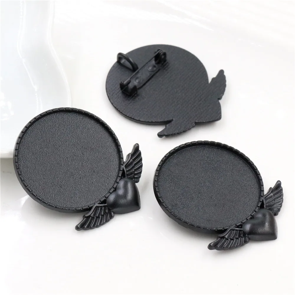 5 шт. 30 мм внутренний размер античная бронза античное посеребренное черное сердце