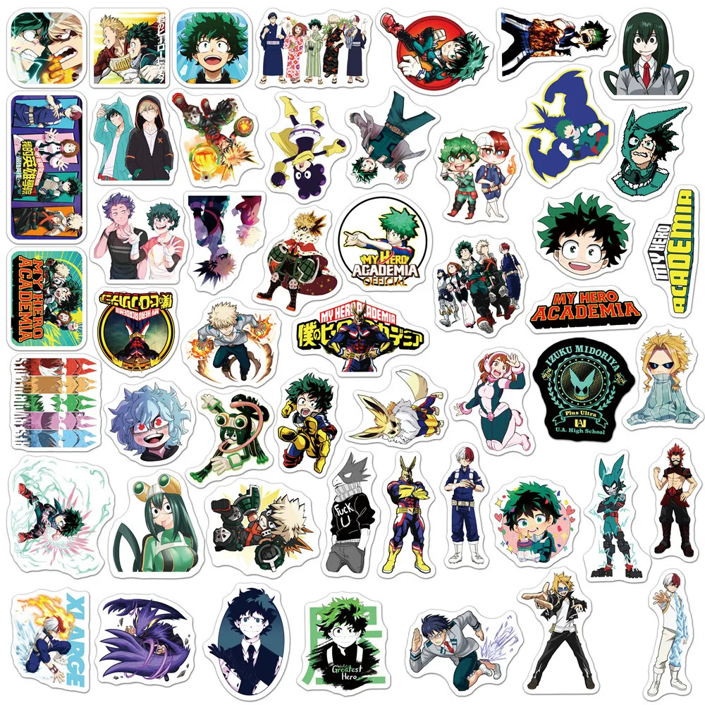 

10/50/100pcs My Hero Academia Suitcase Stickers Laptop Skateboard Izuku Midoriya Might Boku No Hero Academia Anime Stickers