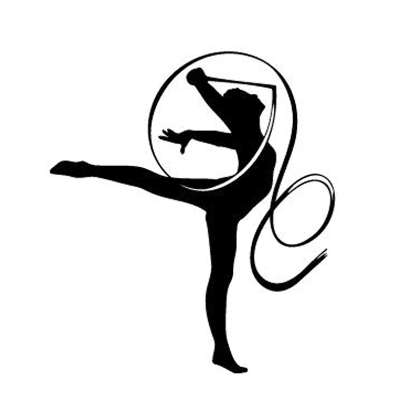 

Fashion Actress Gymnastics Exquisite Decals Car Decoration Personality Pvc Car Window Waterproof Stickers Black/white, 16cm*14cm