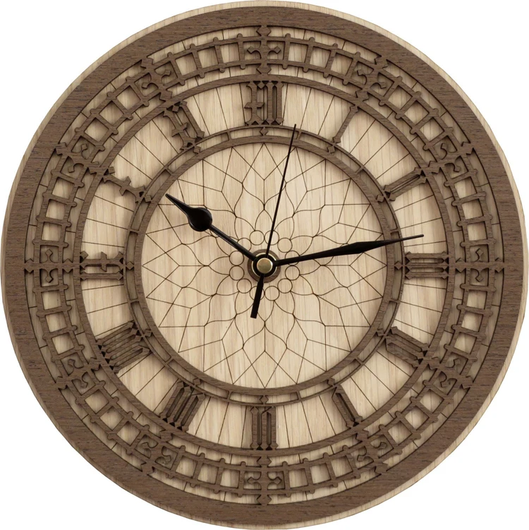 Объемные большие настенные часы Винтажные висячие бамбуковые в европейском