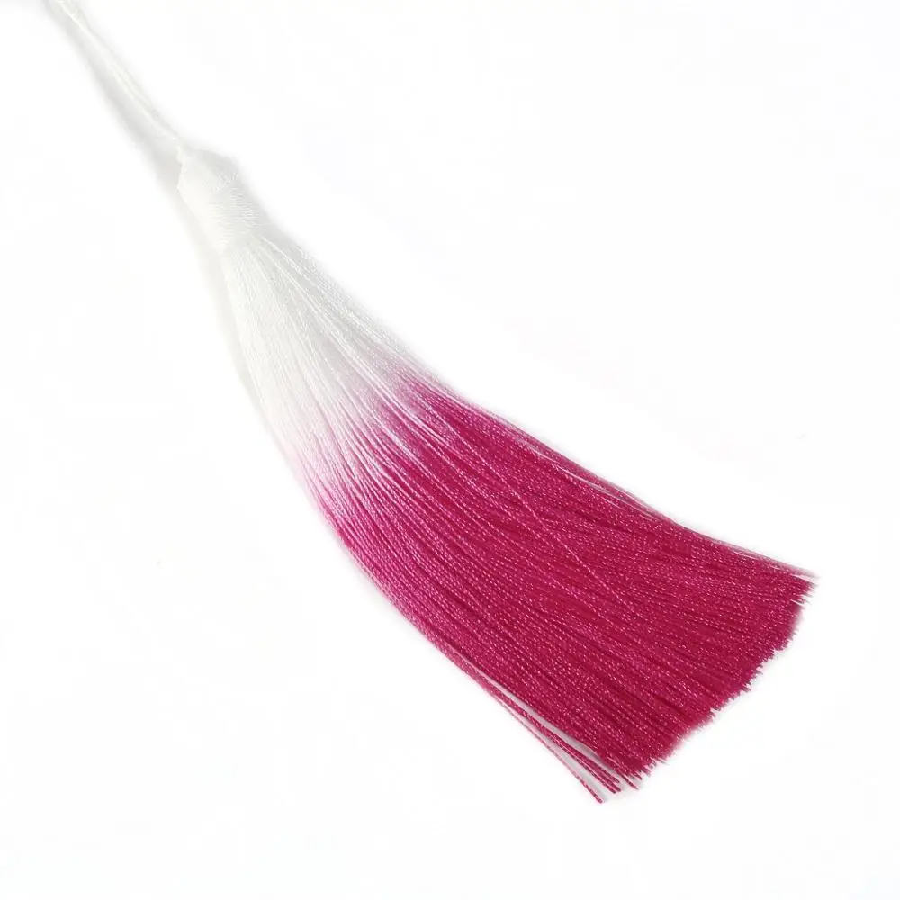 Fuchsia 1 шт. 130 мм декоративная шелковая кисточка кружевная отделка хлопок тканевая лента бахрома падение Honme Украшение DIY Швейные шторы аксессуары - Цвет: Fuchsia