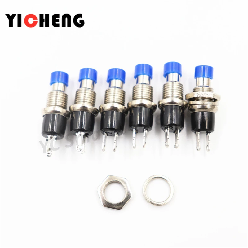 

6 шт. маленькая круглая кнопка PBS-110/NO PBS-111/NC 2 фута самовосстанавливающаяся кнопка переключения без блокировки 7 мм миниатюрное смешивание цветов