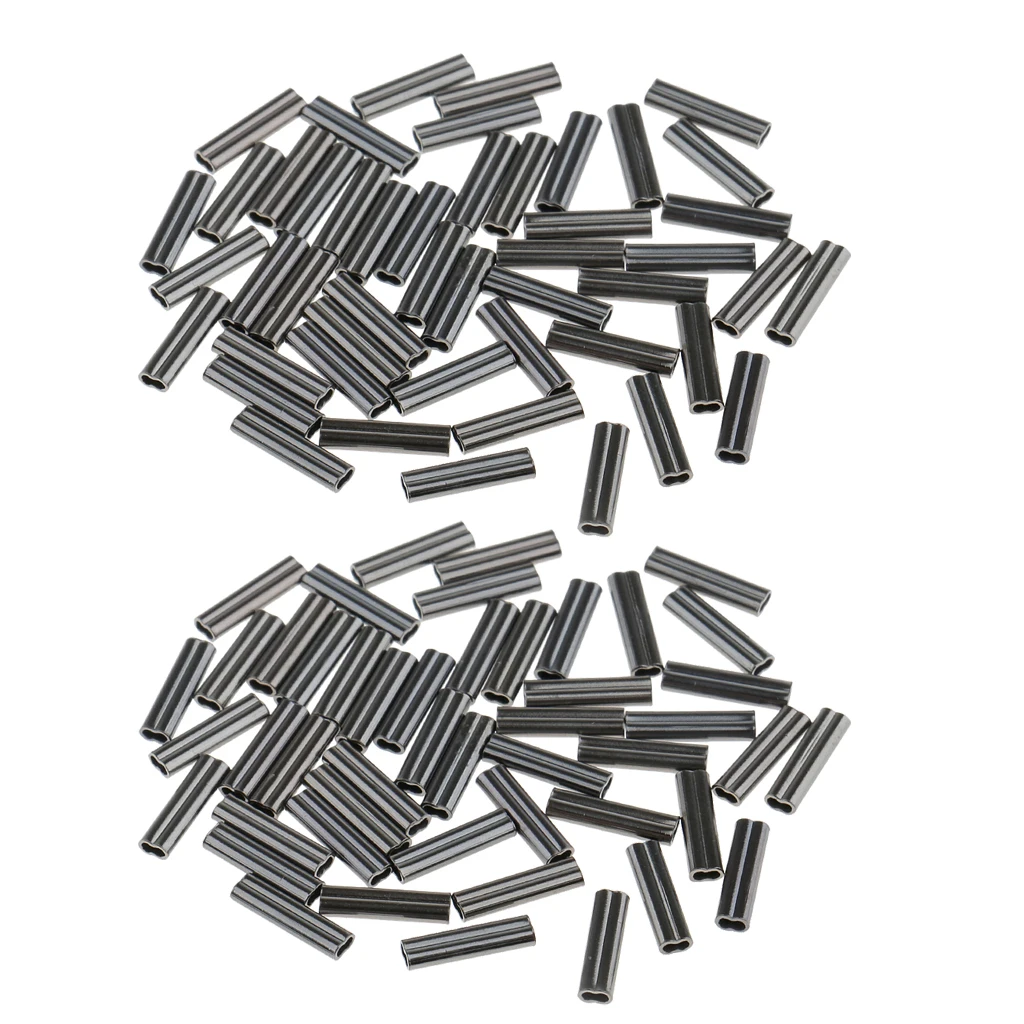 

100Pcs Double Barrel Fishing Crimps Sleeves for Rig Making 0.8mm Bore