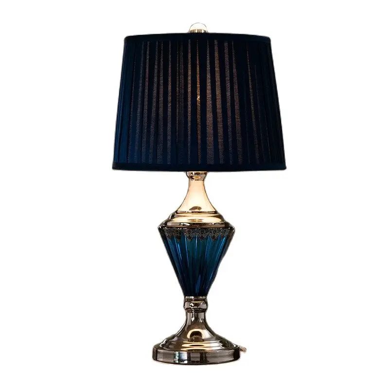 Роскошная синяя настольная ретро-лампа в средиземноморском стиле для спальни