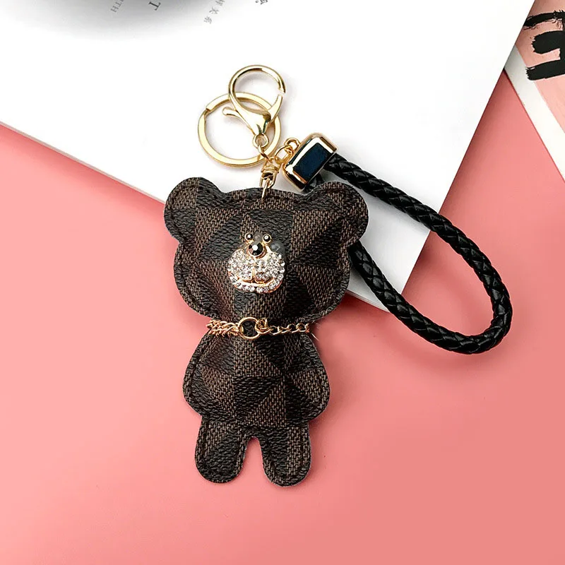 2019 милый брелок из искусственной кожи с медвежонком для ключей на сумке Модный