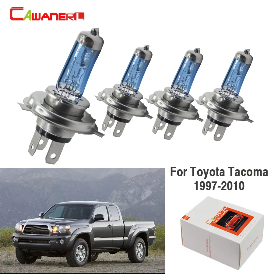 Cawaner 4 шт. 100 Вт H4 авто галогенная лампа 4300K 12V Высокая Мощность для Toyota Tacoma 1997-2010