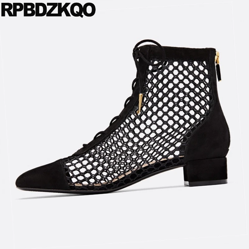 Большой Размеры женская обувь из сетчатого материала Сезон лето Коренастый